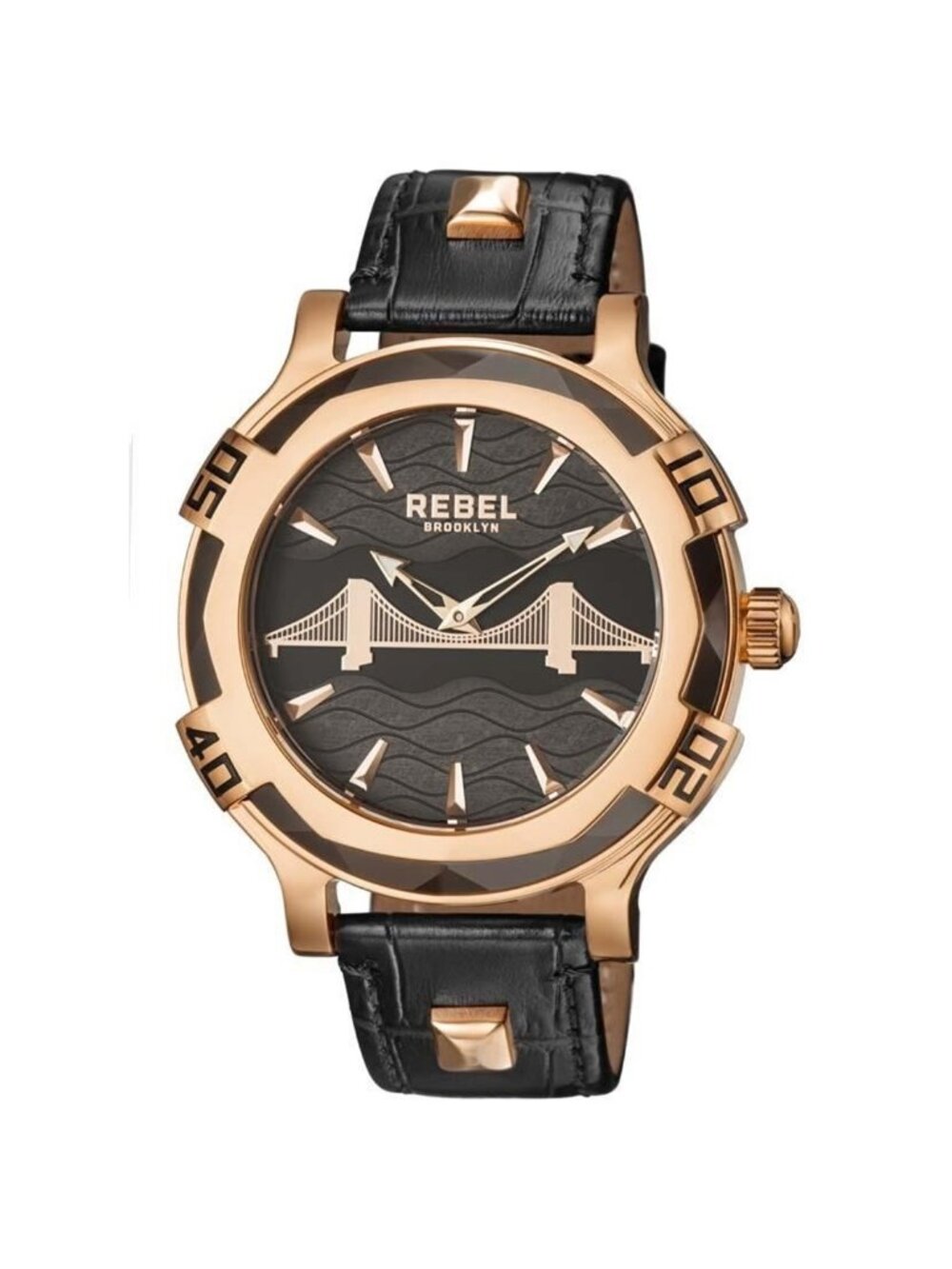 NWT Rebel Brooklyn Bridge Black Dial Men's Watch